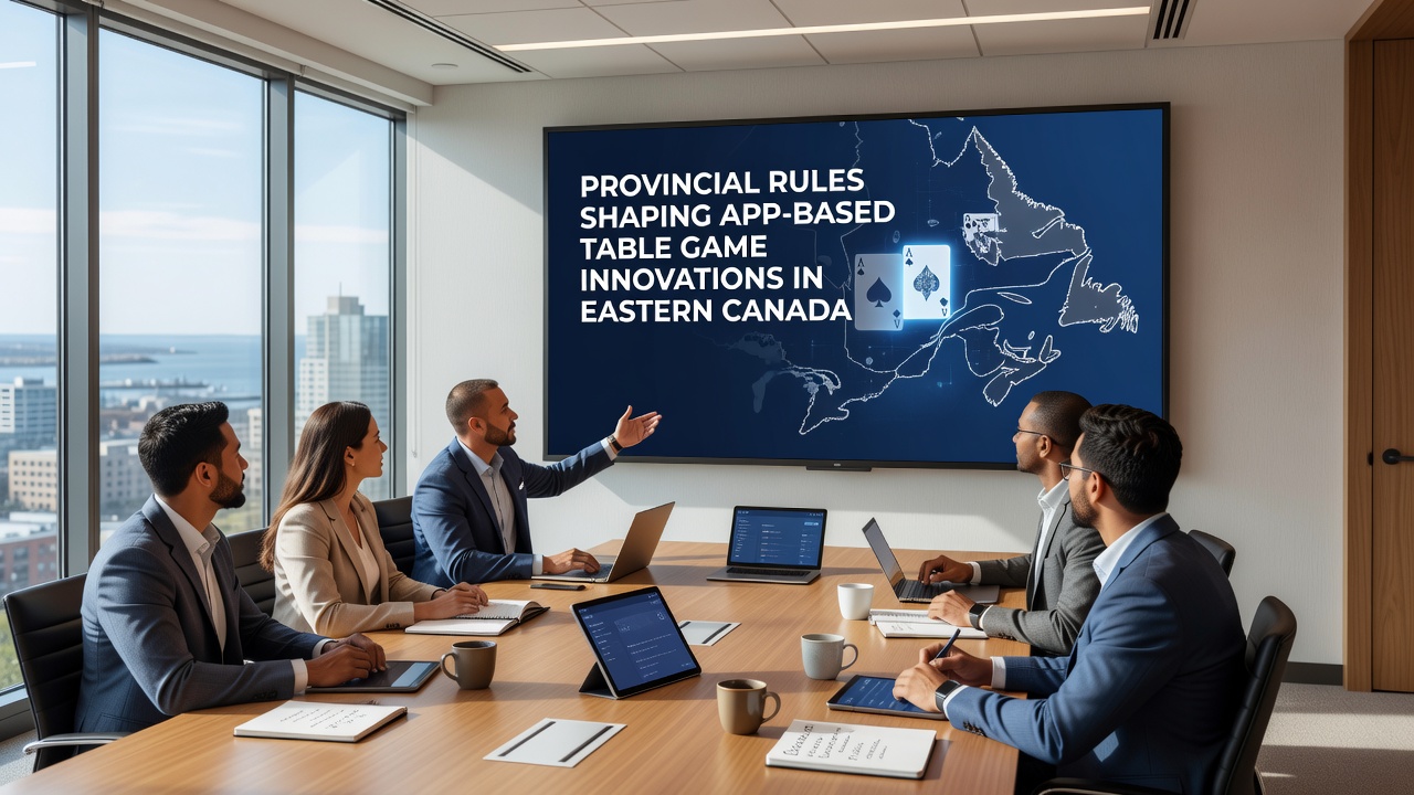 App-based table game interfaces influenced by Eastern Canadian provincial standards